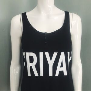 FRIYAY Graphic Tank Top in Black | Size S